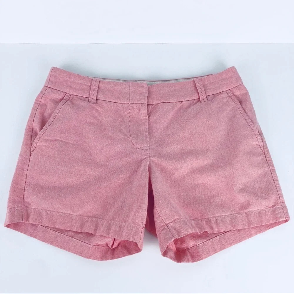 J Crew Pink Oxford Cotton Shorts Preppy size 2‎